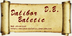 Dalibor Baletić vizit kartica